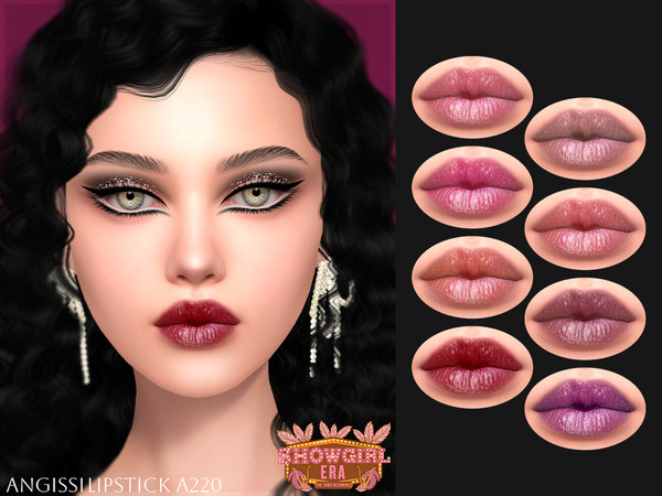 Sims 4 — Lipstick A220 by ANGISSI — PREVIEWS MADE USING HQ MOD Female