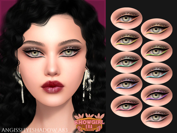 Sims 4 — Eyeshadow A83 by ANGISSI — PREVIEWS MADE USING HQ MOD 10 colors