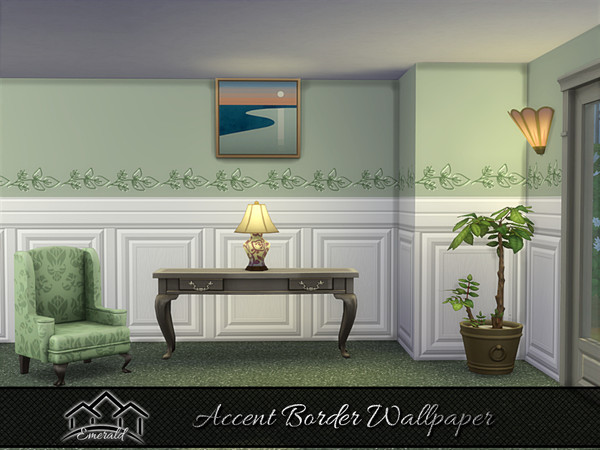 Sims 4 — Accent Border Wallpaper 2 by Emerald — Accent border wallpaper can add distinctive nature to any room.