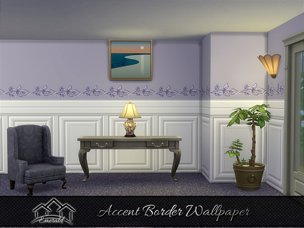 Sims 4 — Accent Border Wallpaper 3 by Emerald — Accent border wallpaper can add distinctive nature to any room.