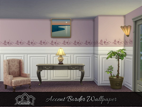 Sims 4 — Accent Border Wallpaper 4 by Emerald — Accent border wallpaper can add distinctive nature to any room.