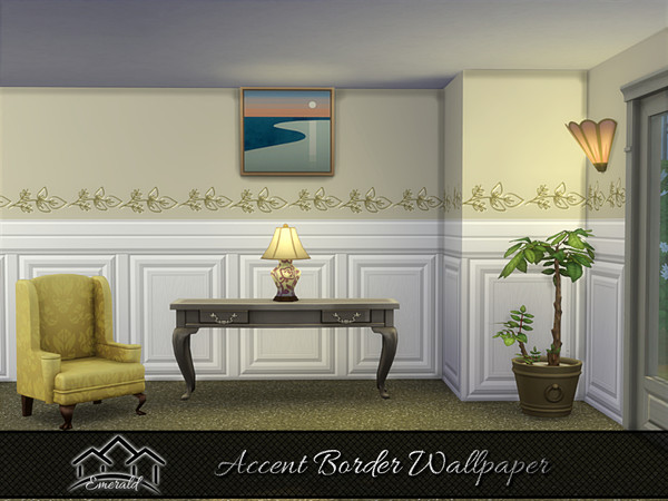 Sims 4 — Accent Border Wallpaper 5 by Emerald — Accent border wallpaper can add distinctive nature to any room.