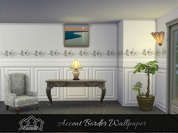 Sims 4 — Accent Border Wallpaper 6 by Emerald — Accent border wallpaper can add distinctive nature to any room.
