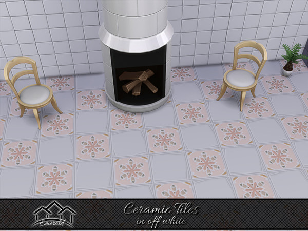 Sims 4 — Ceramic Tiles in off white1 by Emerald — Off white ceramic tiles are neutral and go well with most colors.