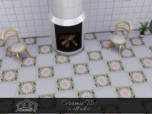 Sims 4 — Ceramic Tiles in off white6 by Emerald — Off white ceramic tiles are neutral and go well with most colors.