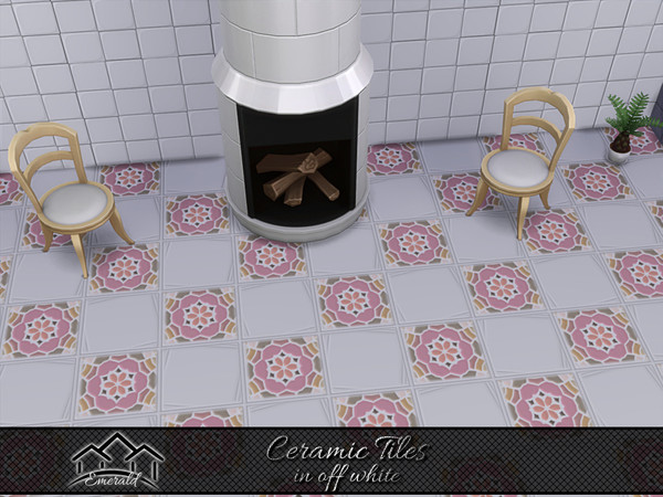 Sims 4 — Ceramic Tiles in off white7 by Emerald — Off white ceramic tiles are neutral and go well with most colors.