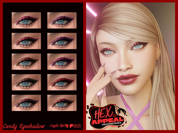 Sims 4 — Hex Appeal - Candy Eyeshadow by Layla — Previews were made using HQ Mod