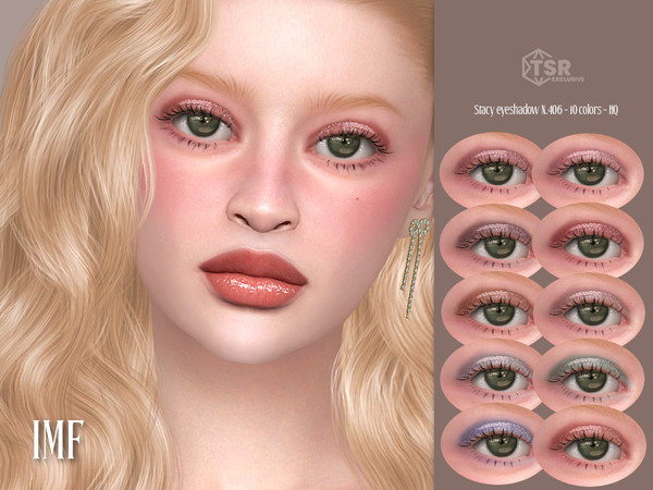 Sims 4 — IMF Stacy Eyeshadow N.406 by IzzieMcFire — Stacy Eyeshadow N.406 contains 10 colors in hq texture.