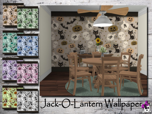 Sims 4 — Jack-O-Lantern Wallpaper by Kerre2215 — A Wallpaper with Jack-O-Lanterns just in time for Halloween