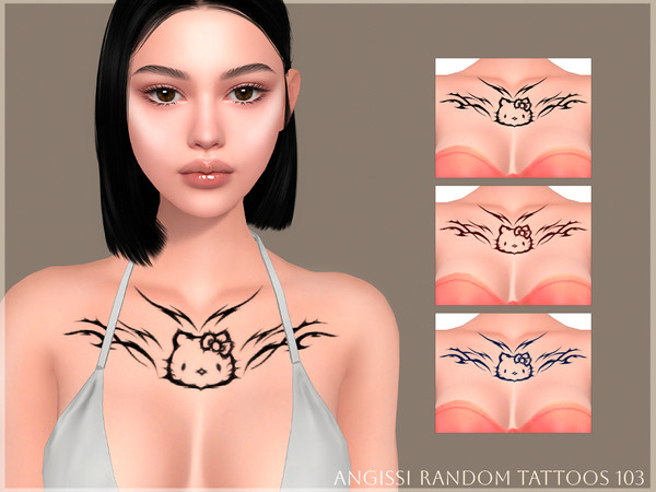 Sims 4 — Random tattoos 103 by ANGISSI — PREVIEWS MADE USING HQ MOD HQ compatible