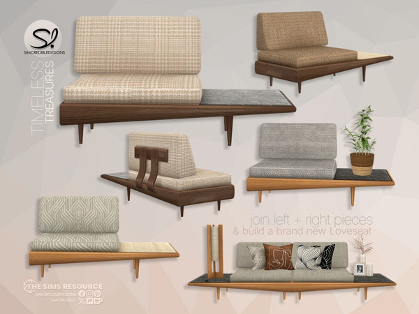 Sims 4 — Timeless Treasures Chair 1A by SIMcredible! — Timeless Treasures is a mid-century modern series, with wooden