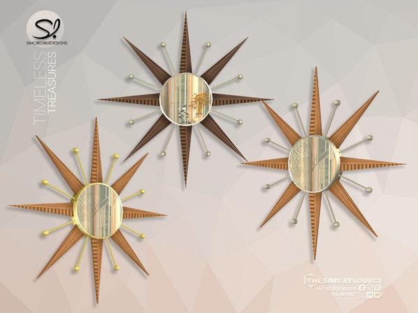 Sims 4 — Timeless Treasures Wall Mirror by SIMcredible! — Here are some addons to retro lovers! All these pieces were