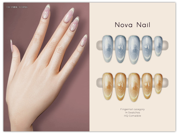 Sims 4 — Nova Nail by VELYSEA — -Fingernail category -HQ comatble -14 swatches