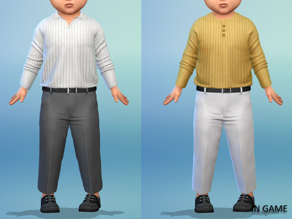 Sims 4 — (Wisteria) Fall Essentials - LongSleeve HenleyShirt (toddler).package by WisteriaSims — A timeless Autumn