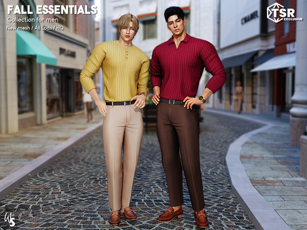 Sims 4 — (Wisteria) Fall Essentials - DressPants (men).package by WisteriaSims — A timeless Autumn collection featuring a