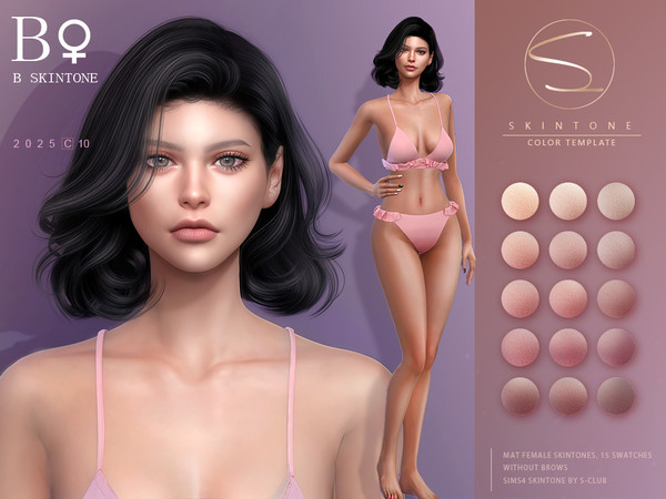 Sims 4 — S-CLUB_female_skintone_1025 by S-Club — Female skintone 1025 with 15 colors, hope you like, thank you.