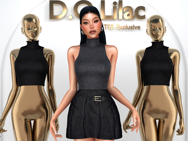 Sims 4 — Ribbed Turtleneck Top DO2008 by DOLilac — Custom thumbnail
