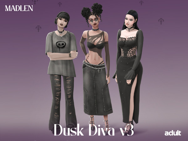 Sims 4 — [Madlen] DuskDiva v3 Jeans.package by Madlen — Channeling the blend of grunge and goth! Your simmies are ready