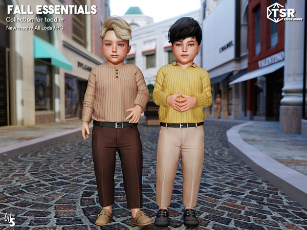 Sims 4 — (Wisteria) Fall Essentials - LongSleeve PoloShirt (toddler).package by WisteriaSims — A timeless Autumn