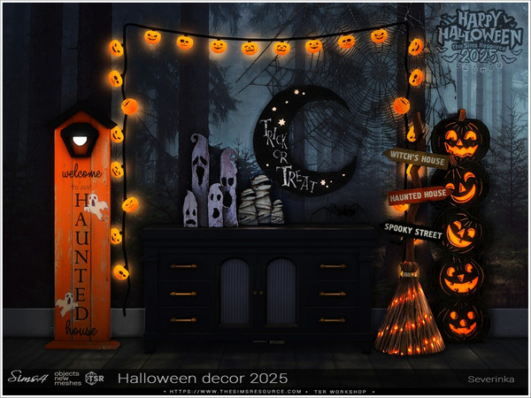 Sims 4 — Halloween decor 2025 by Severinka_ — A set of objects for decorating your home for Halloween. 7 items: outdoor