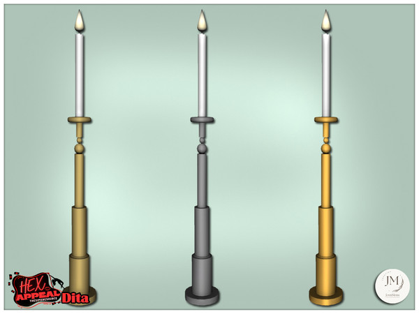 Sims 4 — Jomsims HexAppeal Dita table lamp fake candle1 by jomsims — Bring a touch of sensual glamour to your Sims