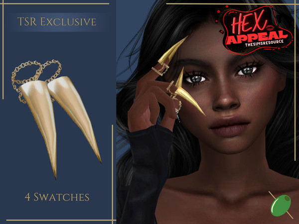 Sims 4 — Fashion Claws by Pitted0live — Fashionable metal claw accessory for the fingers Index Ring category Custom