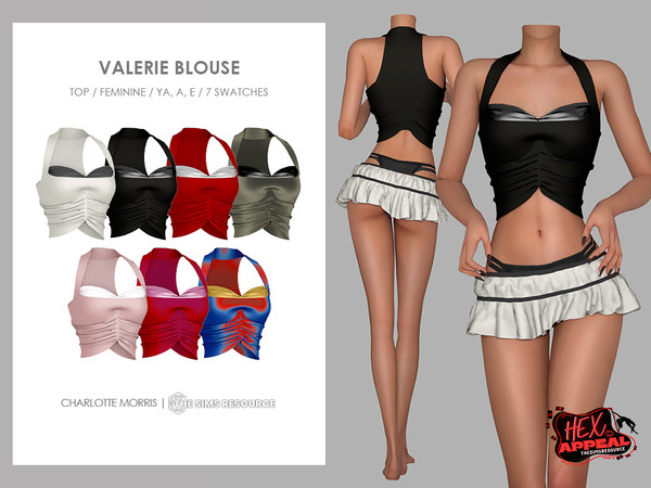 Sims 4 — Valerie Blouse by Charlotte_Morris — 7 swatches