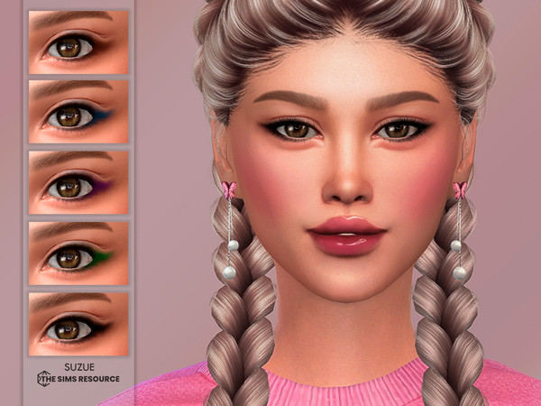 Sims 4 — Sarah Eyeliner N45 by Suzue — 6 Swatches
