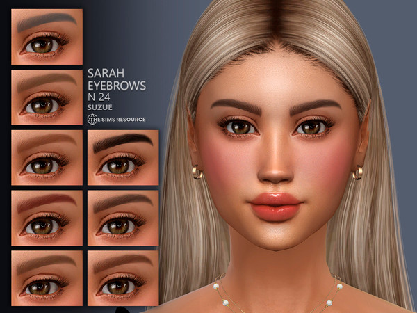 Sims 4 — Sarah Eyebrows N24 by Suzue — 12 Swatches
