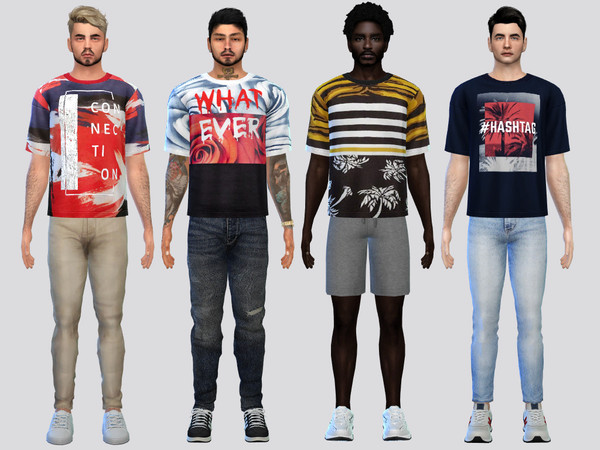 Sims 4 — Drop Shoulder Tee by McLayneSims — TSR EXCLUSIVE