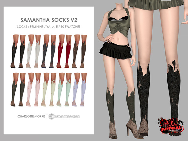 Sims 4 — Samantha Socks V2 by Charlotte_Morris — Acc - Socks