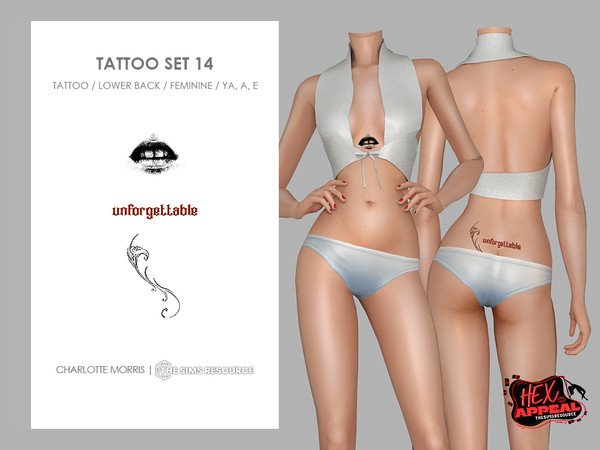 Sims 4 — Tattoo Set 14 by Charlotte_Morris — Skin Details - Tattoos