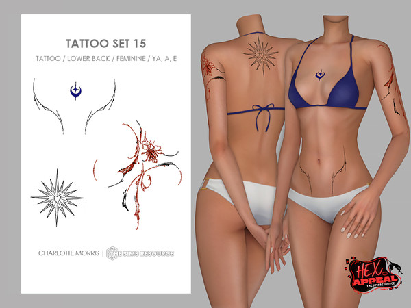 Sims 4 — Tattoo Set 15 by Charlotte_Morris — Skin Details - Tattoos