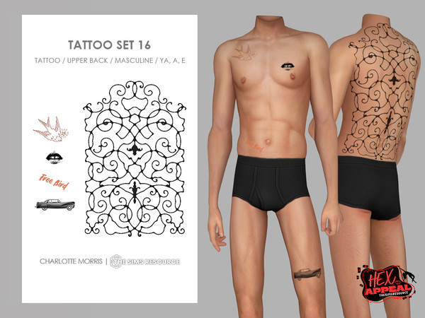 Sims 4 — Tattoo Set 16 by Charlotte_Morris — Skin Details - Tattoos