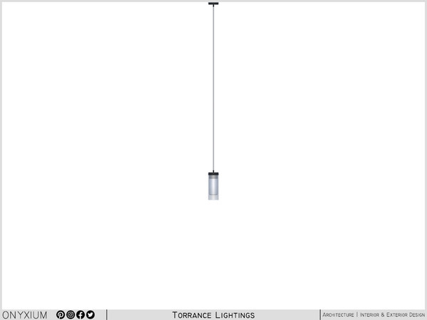 Sims 4 — Torrance Ceiling Lamp With Cylindrical Glass Medium by Onyxium — Onyxium@TSR Design Workshop Lighting Collection