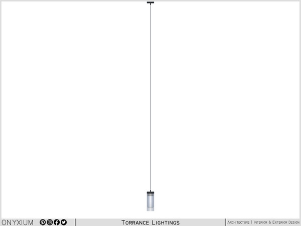 Sims 4 — Torrance Ceiling Lamp With Cylindrical Glass Tall by Onyxium — Onyxium@TSR Design Workshop Lighting Collection -