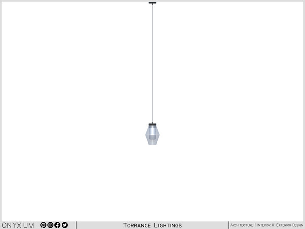 Sims 4 — Torrance Ceiling Lamp With Curved Cylindrical Glass Medium by Onyxium — Onyxium@TSR Design Workshop Lighting