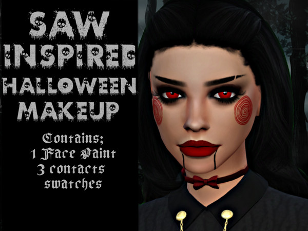 Sims 4 — SAW Inspired Halloween Makeup Set by _alttrait_ — Give your sims a chilling look with this makeup look inspired