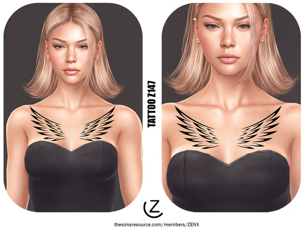 Sims 4 — TATTOO Z147 by ZENX — All Age