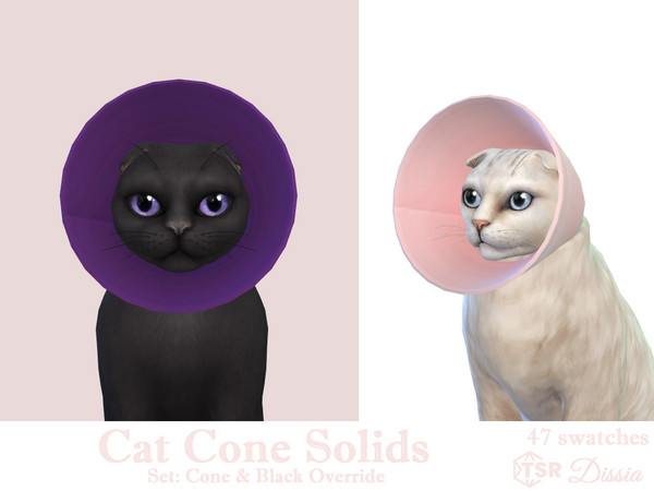 Sims 4 — Cat Cone Solids (Hat) by Dissia — Cone for cat in many colors