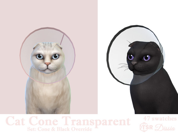 Sims 4 — Cat Cone Transparent by Dissia — Transparent cone for cat in many colors