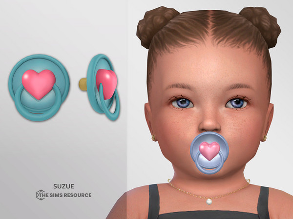 Sims 4 — Heart Pacifier Infant by Suzue — New Mesh (Suzue)