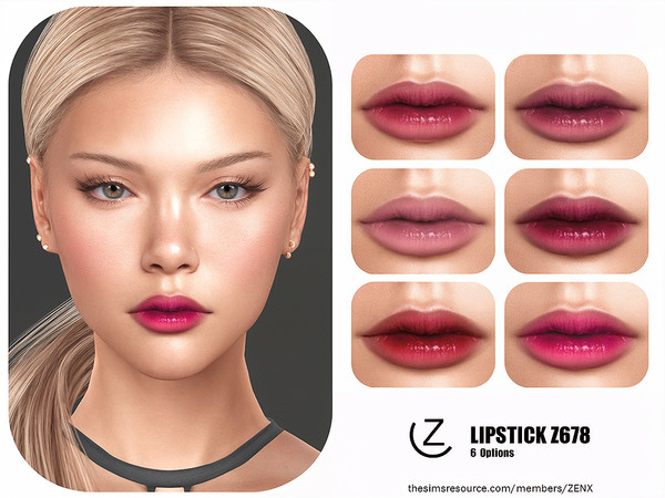 Sims 4 — LIPSTICK Z678 by ZENX — All Age