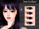 Sims 4 — Sour Eyeliner by Kikuruacchi — - It is suitable for Female and Male. ( Teen to Elder ) - 4 swatches - HQ