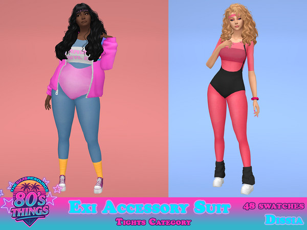 Sims 4 — Exi Accessory Suit by Dissia — Transparent sporty mid sleeves long suit