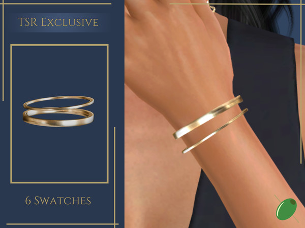 Sims 4 — Simplicity Bangle Bracelet by Pitted0live — Simple bangle style double bracelet Custom catalog image