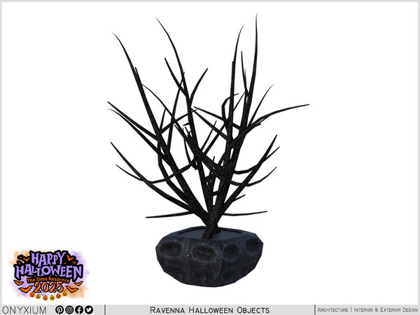 Sims 4 — Ravenna Dry Plant by Onyxium — Onyxium@TSR Design Workshop Halloween Collection - Belong To The 2025 Year