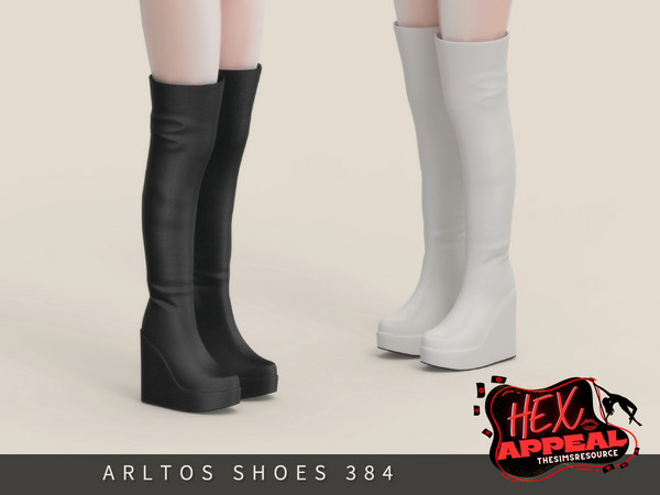 Sims 4 — Hex Appeal - Wedge boots by Arltos — 7 colors.