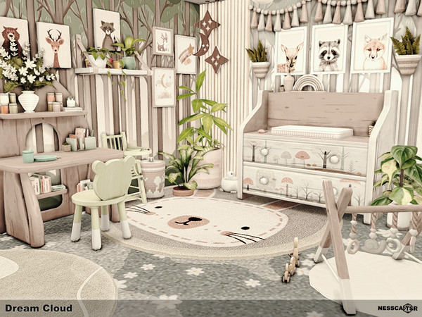 Sims 4 — Dream Cloud by Nessca — Dream Cloud is a fairy-tale room for the youngest sims. It's full of stuffed animals and