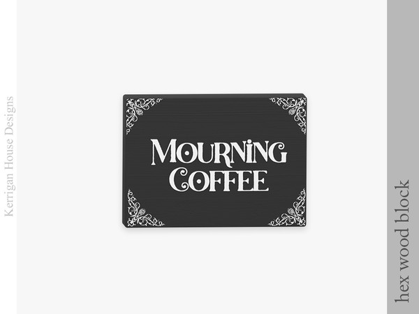 Sims 4 — Hex Wood Block by kerriganhouse — A witchy teaset for the Halloween season or the gothic household.